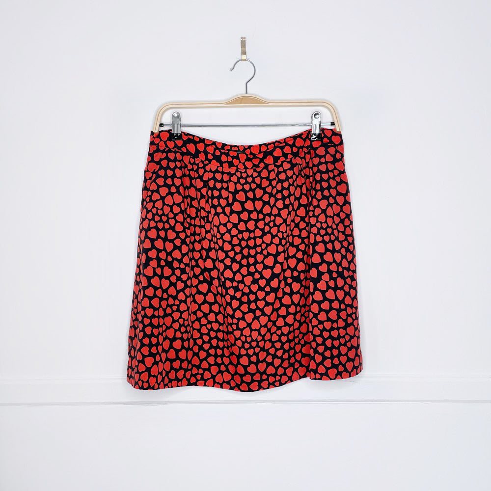 j crew pleated hearts mini skirt