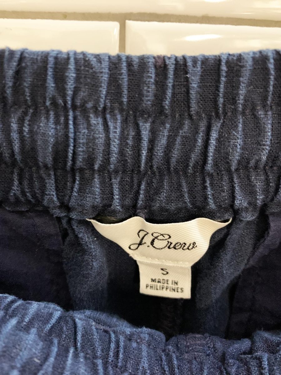 j crew linen - blend elastic shorts - good market thrift store