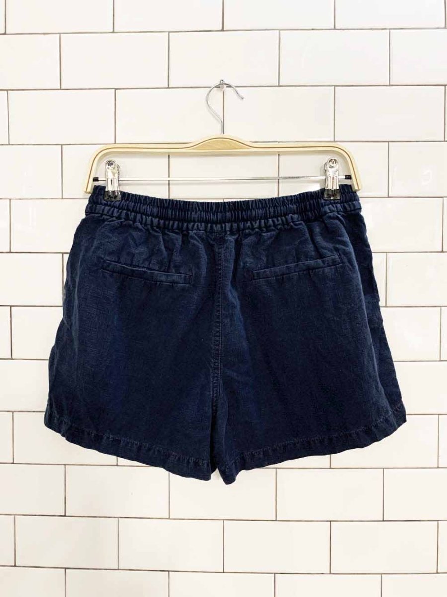 j crew linen - blend elastic shorts - good market thrift store