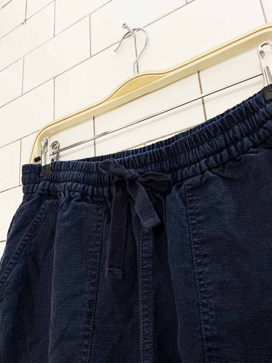j crew linen - blend elastic shorts - good market thrift store