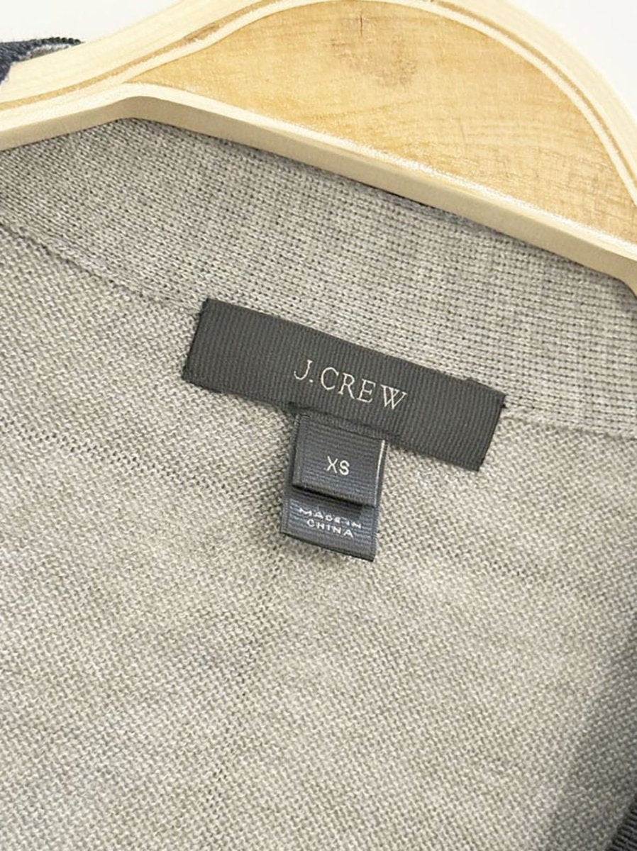 j crew merino wool - blend velvet front knit cardigan - good market thrift store