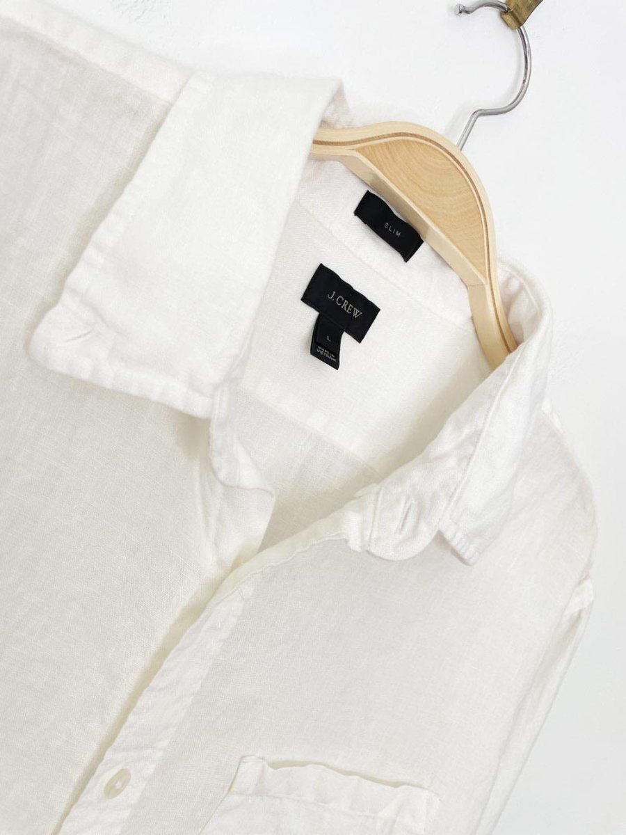 j crew x baird mcnutt 100% irish linen full button shirt - good market thrift store