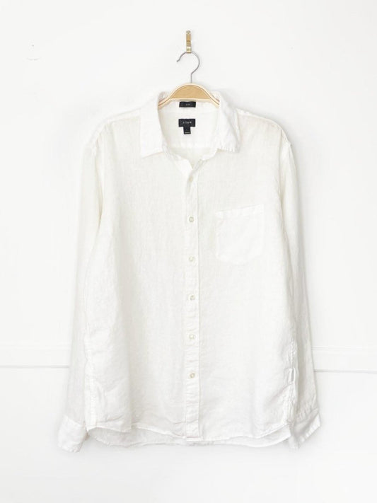 j crew x baird mcnutt 100% irish linen full button shirt - good market thrift store