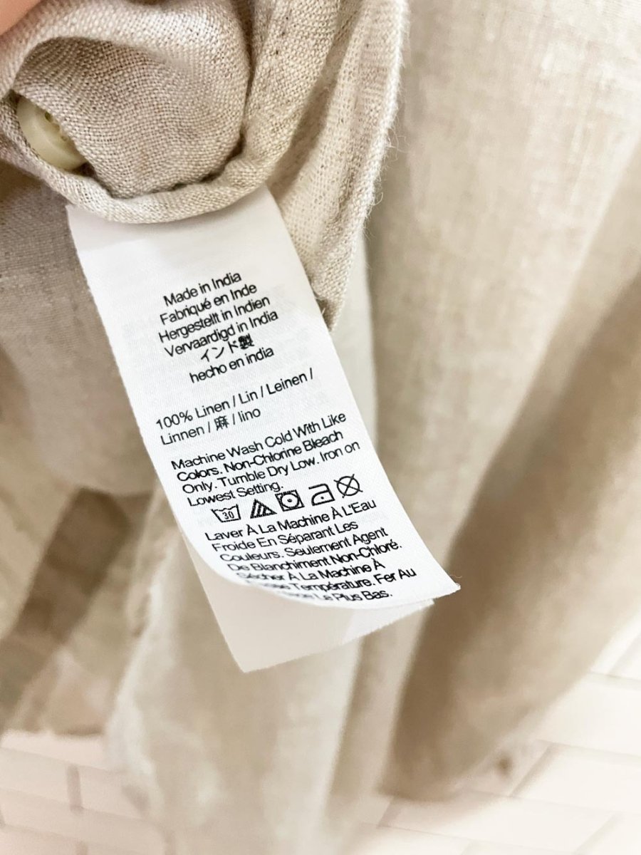 j crew x baird mcnutt 100% irish linen pleated boxy full button shirt | made in india - good market thrift store