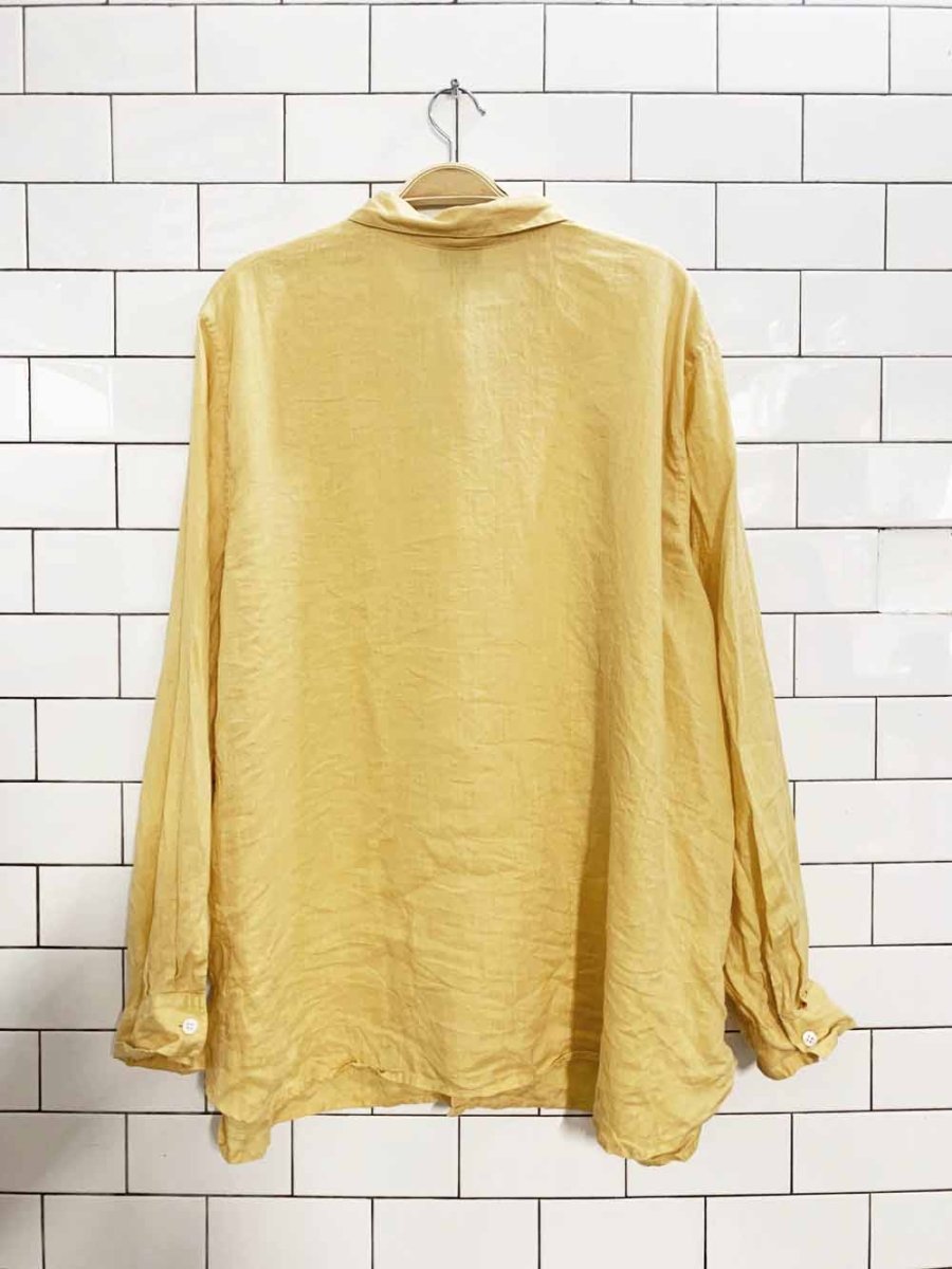 j jill 100% linen full button relaxed top - good market thrift store