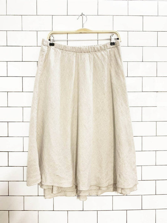 j jill 100% linen full knee - length skirt - good market thrift store