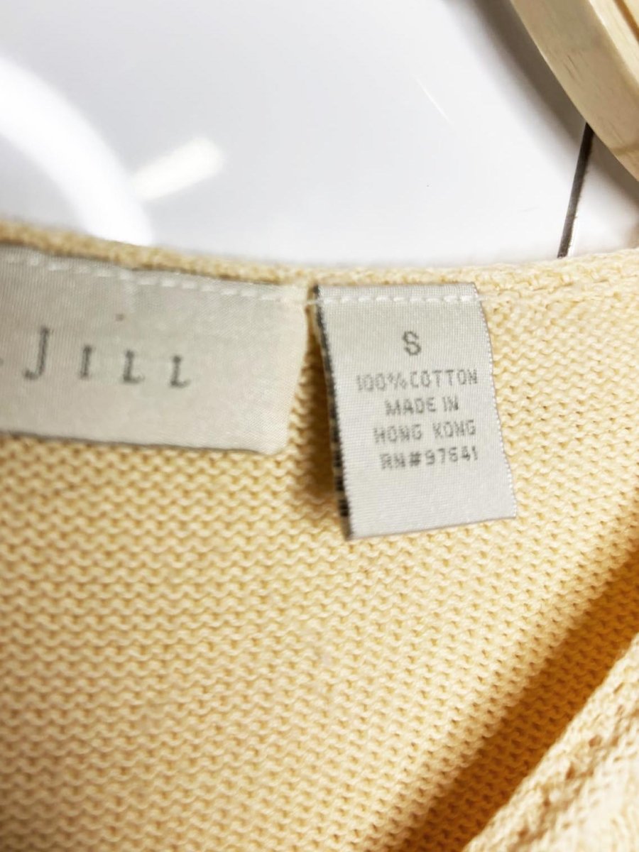 j jill v - neck crochet detail knit summer pullover - good market thrift store