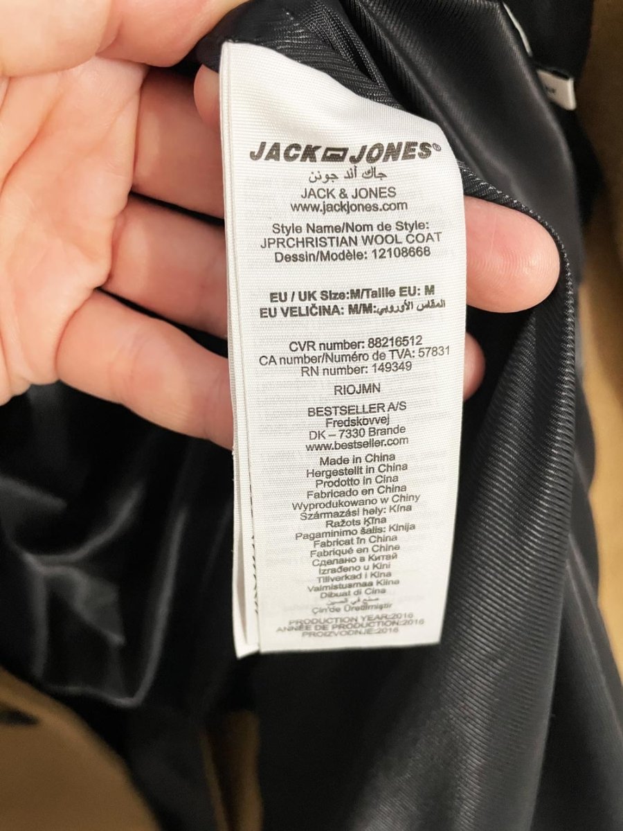 jack & jones wool - blend christian spread collar coat - good market thrift store