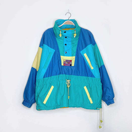 vintage 90s xt5 pullover colourblock ski jacket - size large
