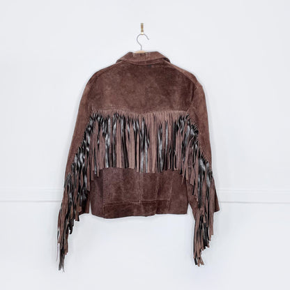 vintage fringe pullover suede rancher jacket