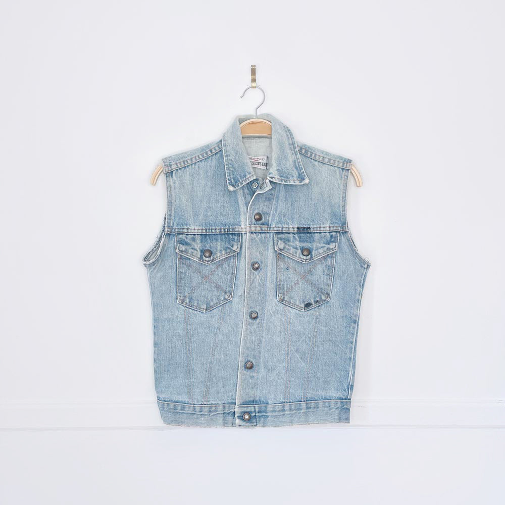 vintage 90s big yank western style denim vest