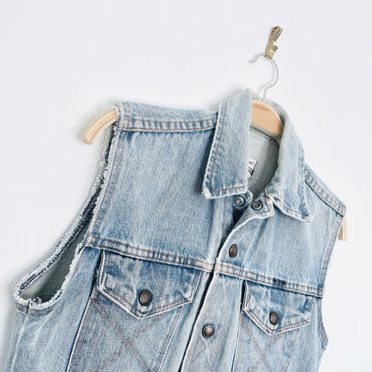 vintage 90s big yank western style denim vest