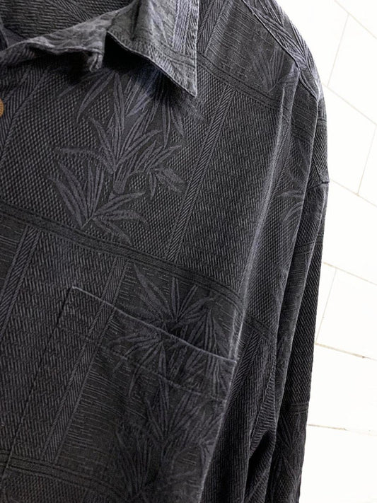 jamaica jaxx 100% silk full button cabana shirt - good market thrift store