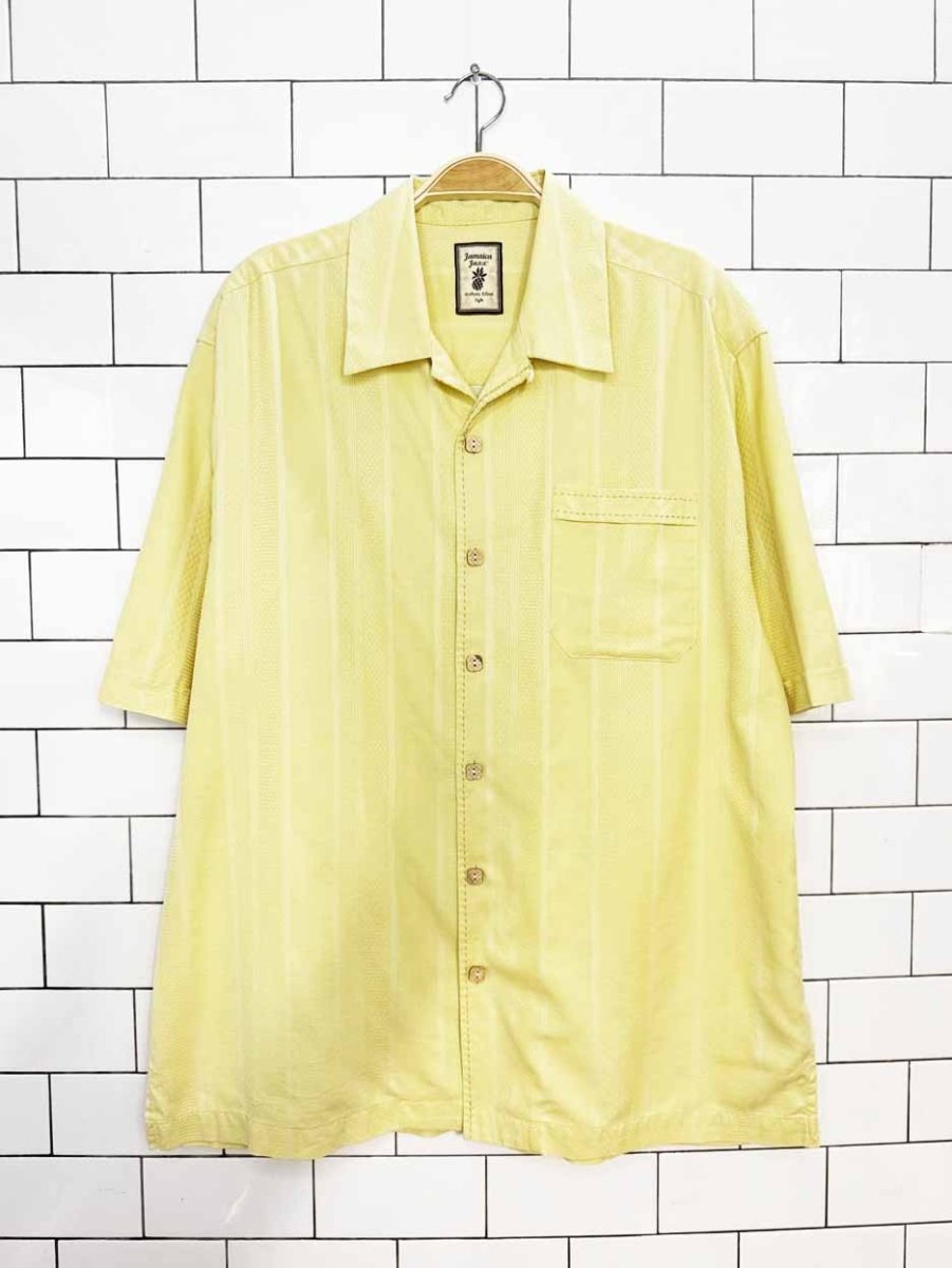 jamaica jaxx 100% silk full button resort shirt - good market thrift store