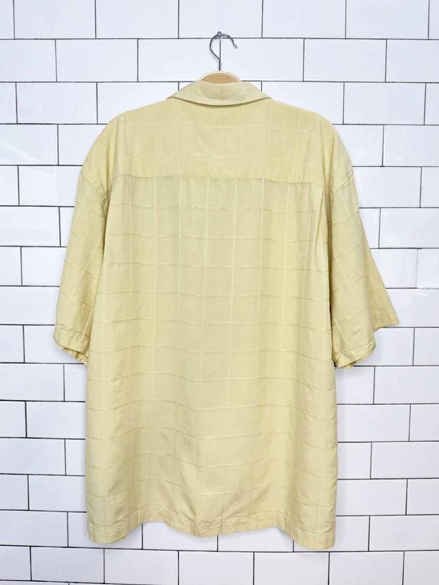 jamaica jaxx 100% silk full button resort shirt - good market thrift store