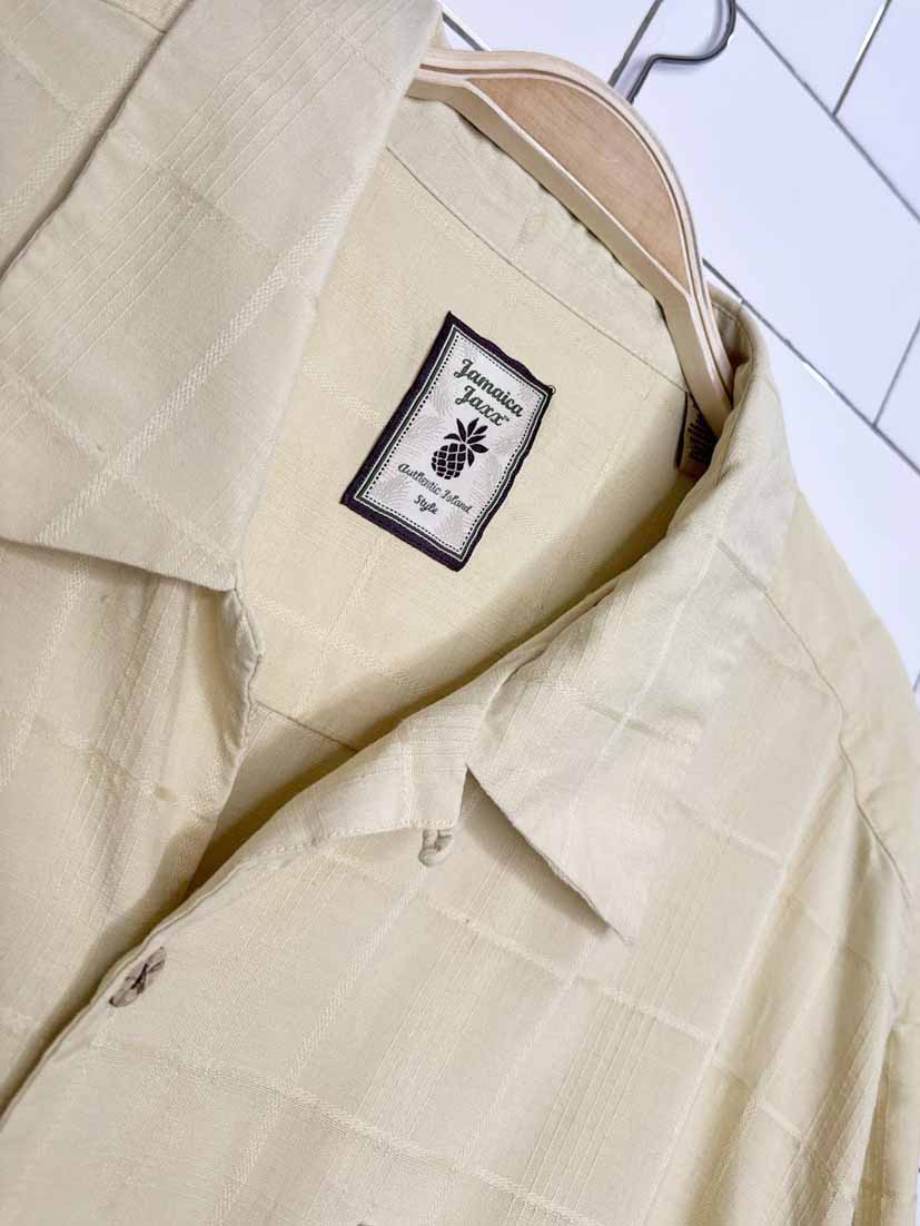 jamaica jaxx 100% silk full button resort shirt - good market thrift store