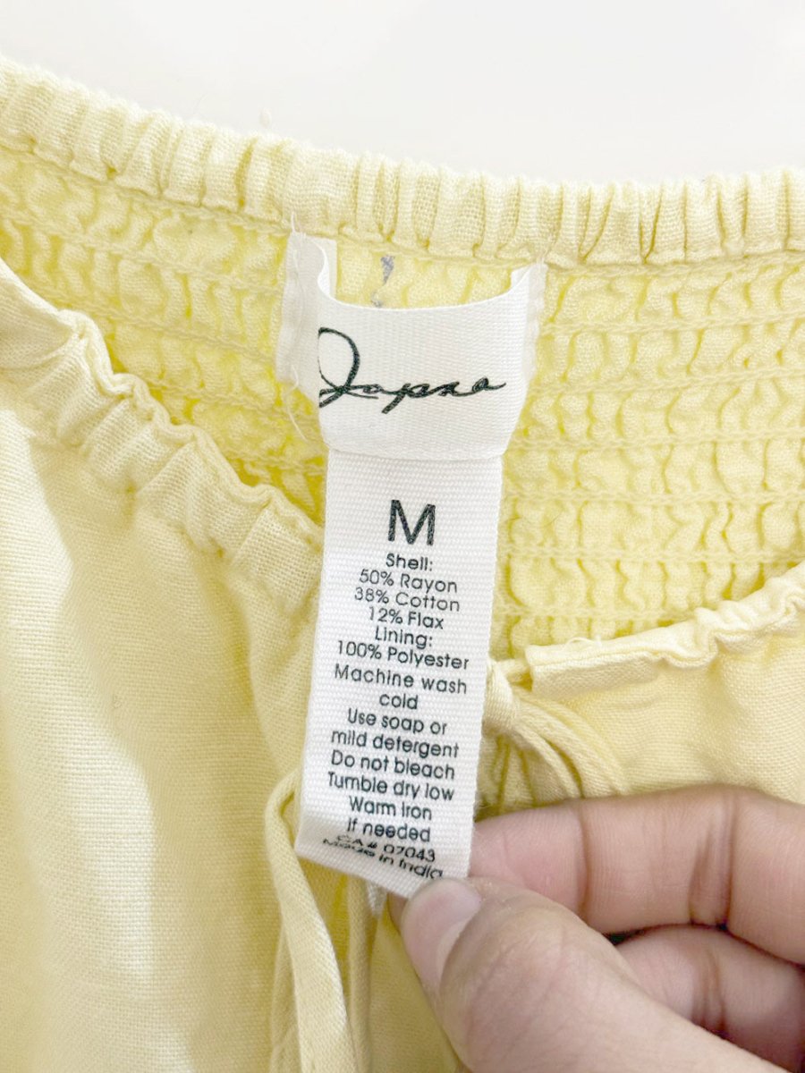 japna flax - blend butter yellow milk maid mini dress - good market thrift store