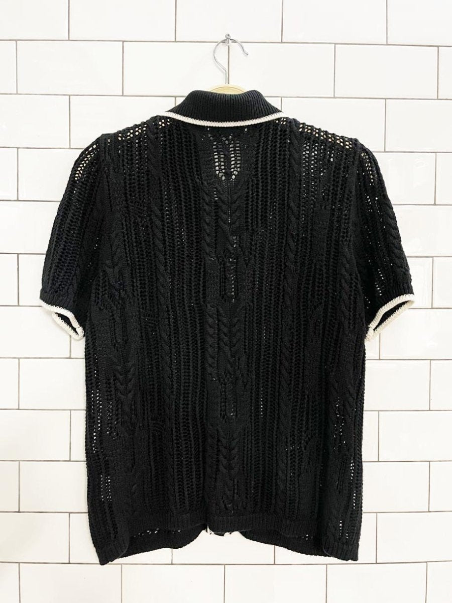 jason wu crochet knit short sleeve resort cardigan - good market thrift store