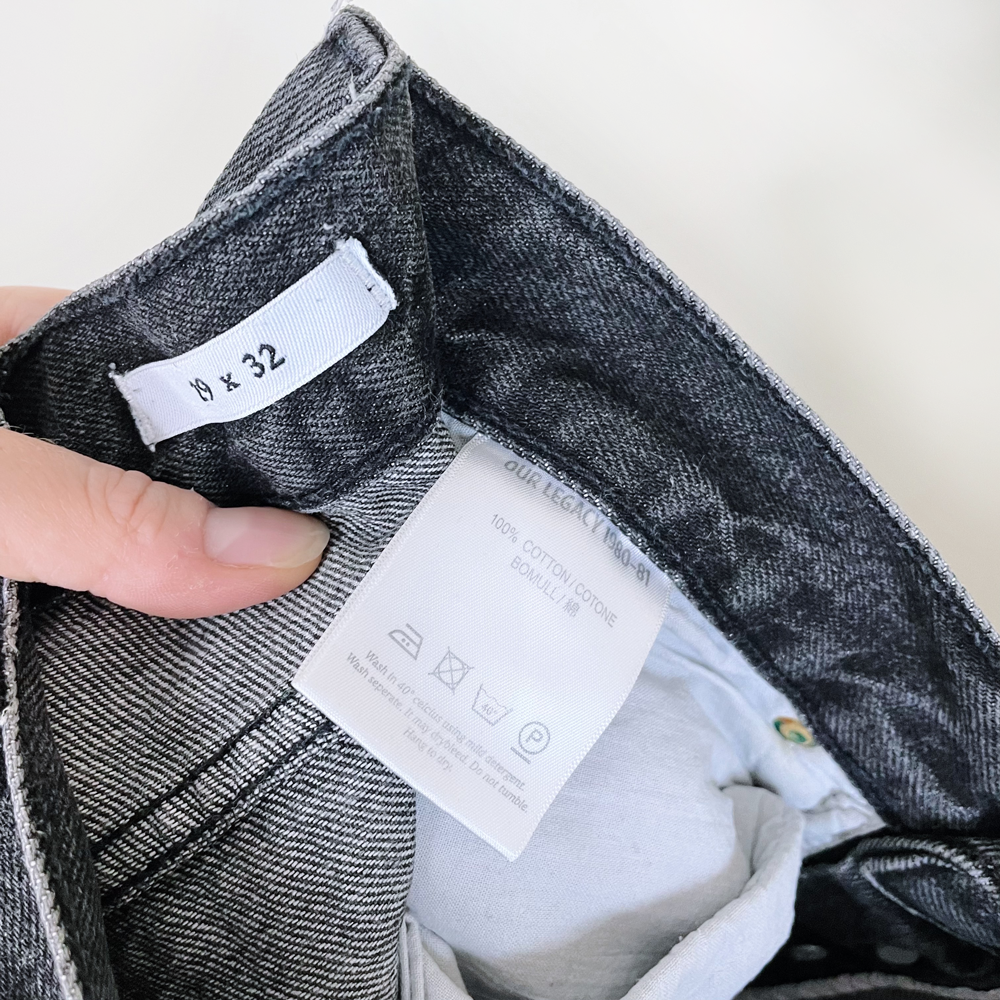 our legacy black cut-off ankle jeans 1980-81 - size M29