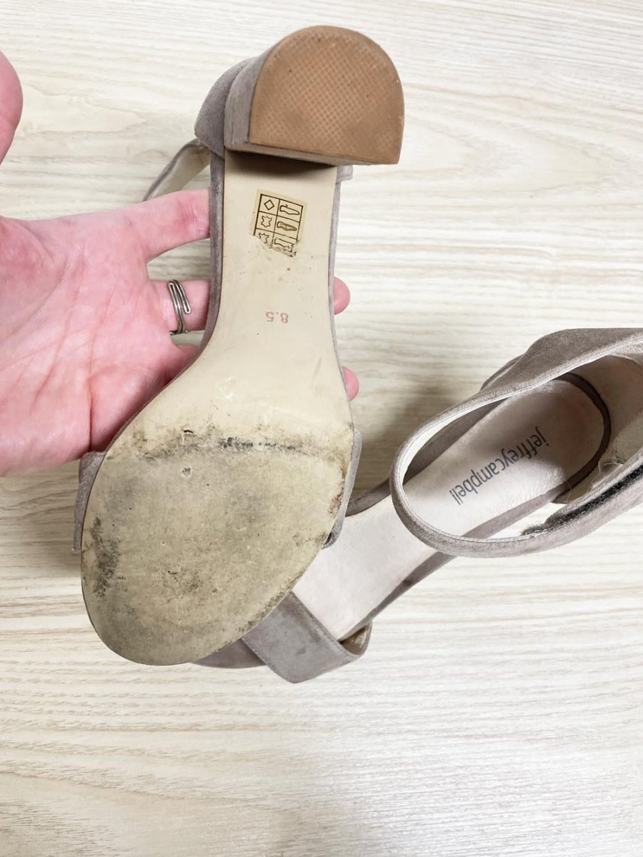 jeffrey campbell lindsay suede ankle strap minimal heel - good market thrift store