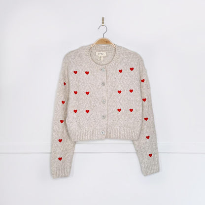 jessica simpson super soft embroidered hearts cardigan
