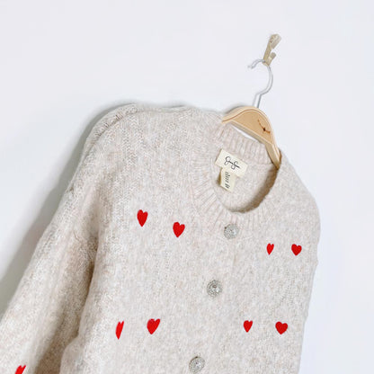 jessica simpson super soft embroidered hearts cardigan