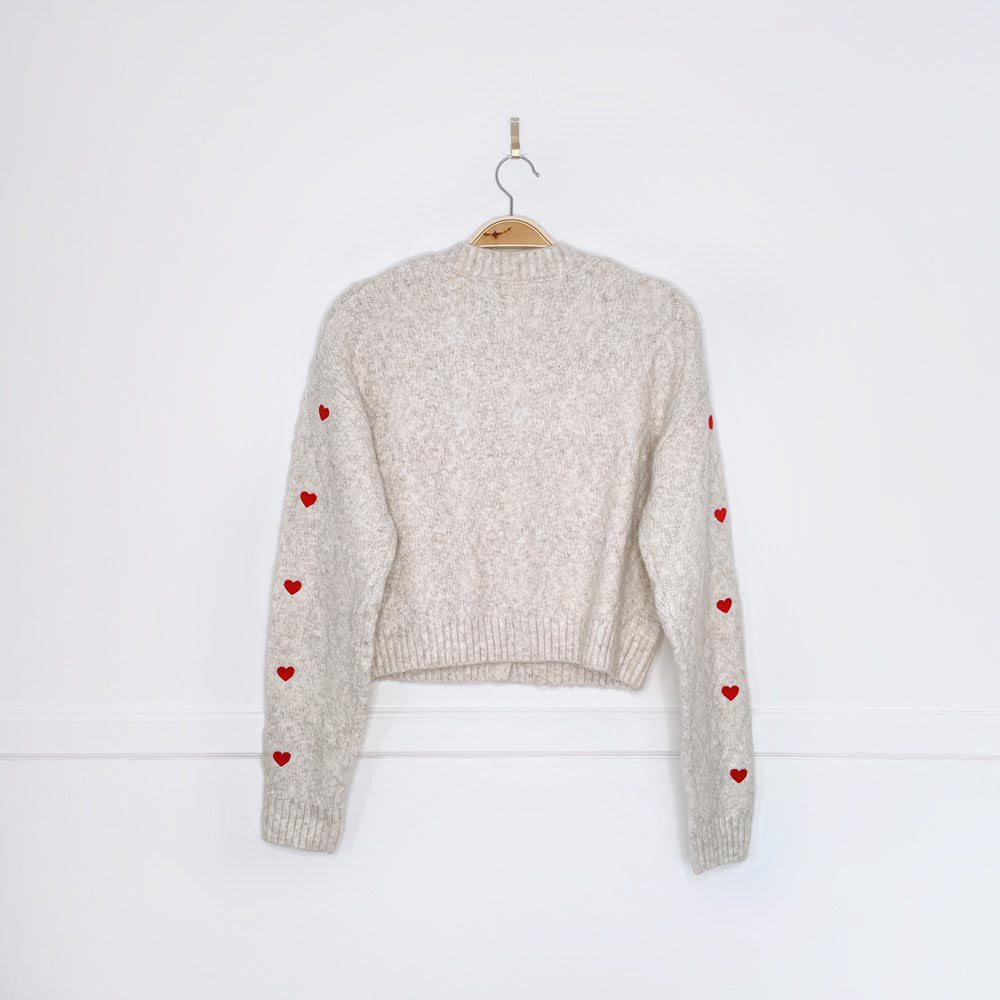 jessica simpson super soft embroidered hearts cardigan