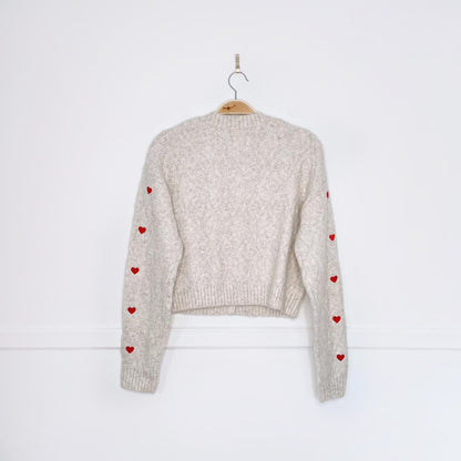 jessica simpson super soft embroidered hearts cardigan