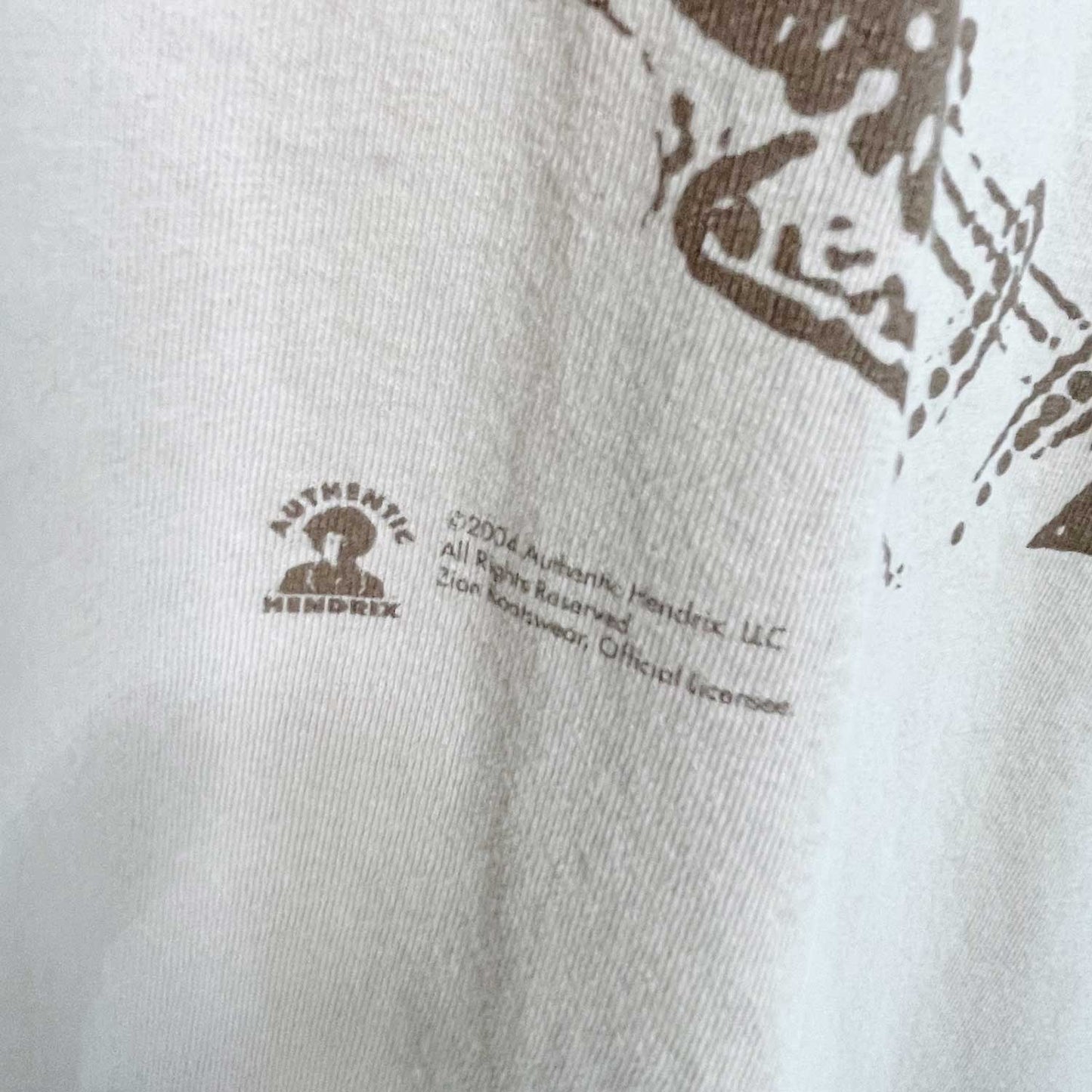 jimi hendrix 2004 brown signed tee - size xl