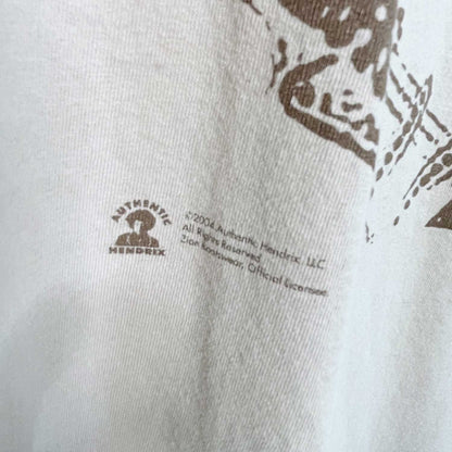 jimi hendrix 2004 brown signed tee - size xl