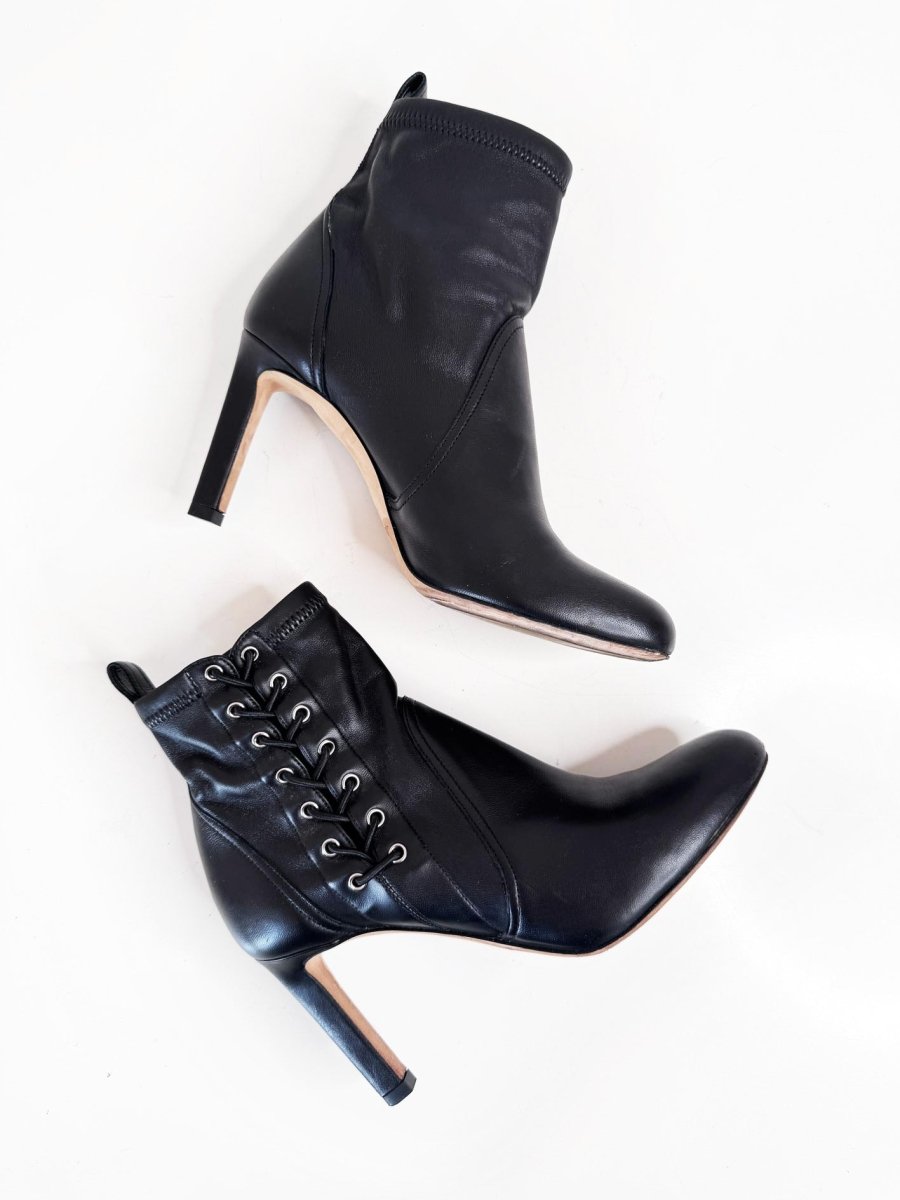 jimmy choo mallory butter leather corset heeled sock boots | made in Italy - good market thrift store