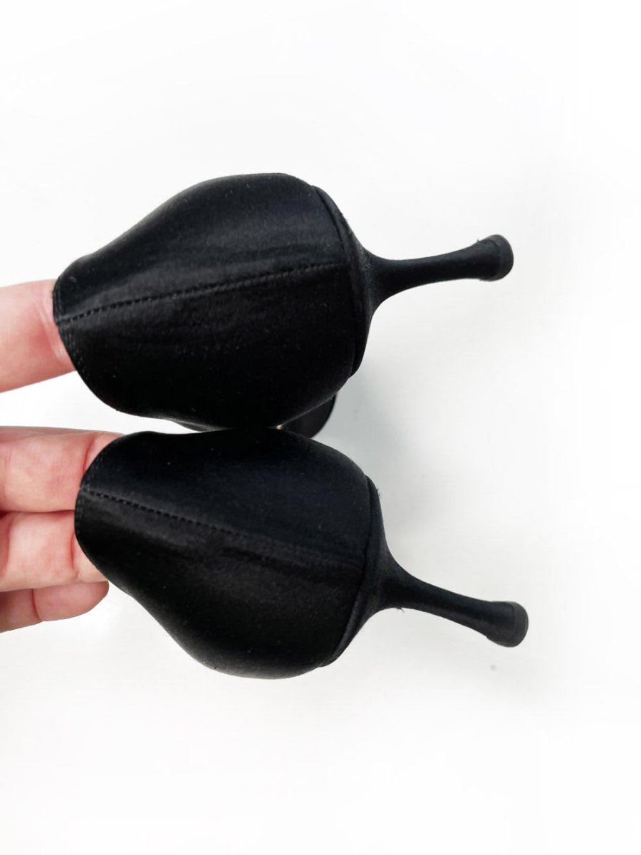 jimmy choo piazza satin brooch peep toe pump - good market thrift store