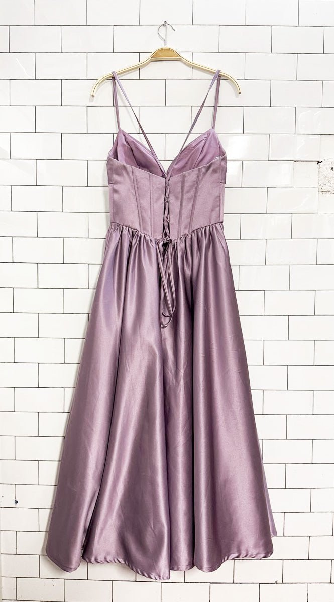 jj's house satin corset basque waist gown - good market thrift store