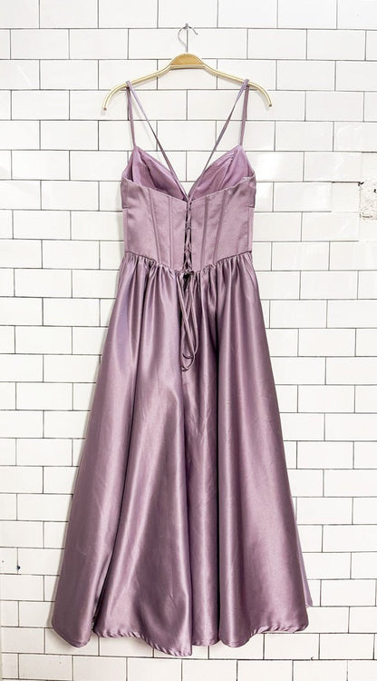 jj's house satin corset basque waist gown - good market thrift store