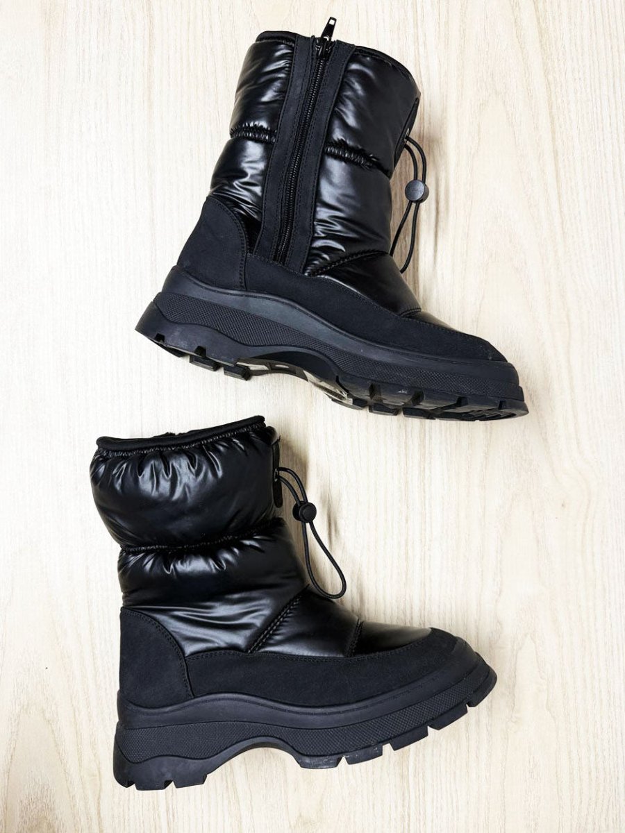 joe fresh tall drawstring puffer style snow boots - good market thrift store