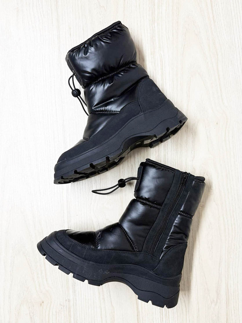 joe fresh tall drawstring puffer style snow boots - good market thrift store