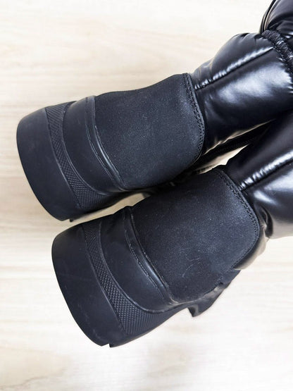 joe fresh tall drawstring puffer style snow boots - good market thrift store