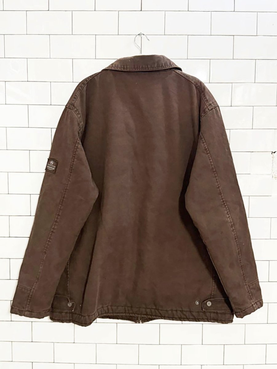 john deere canvas sherpa - lined work jacket - good market thrift store