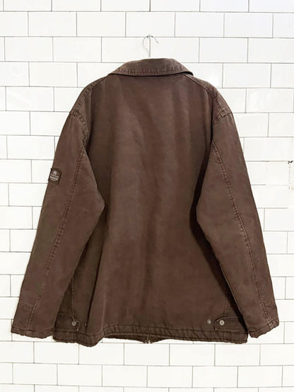 john deere canvas sherpa - lined work jacket - good market thrift store