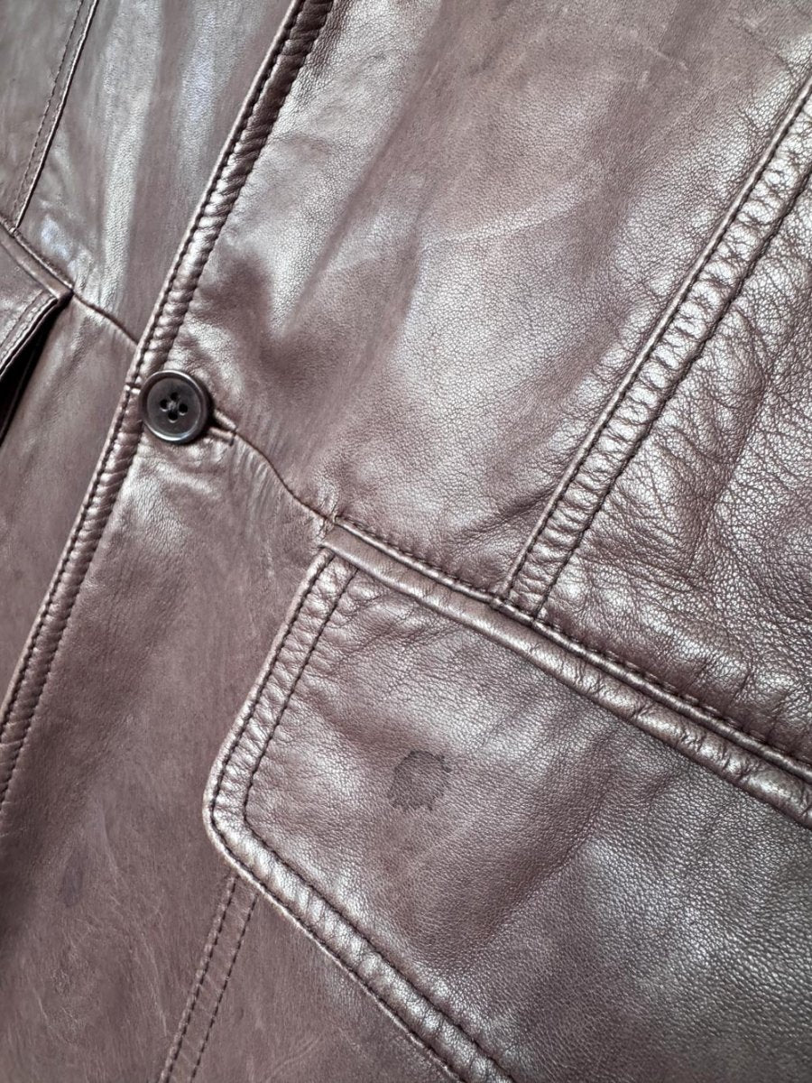john varvatos butter leather relaxed blazer | lambskin - good market thrift store