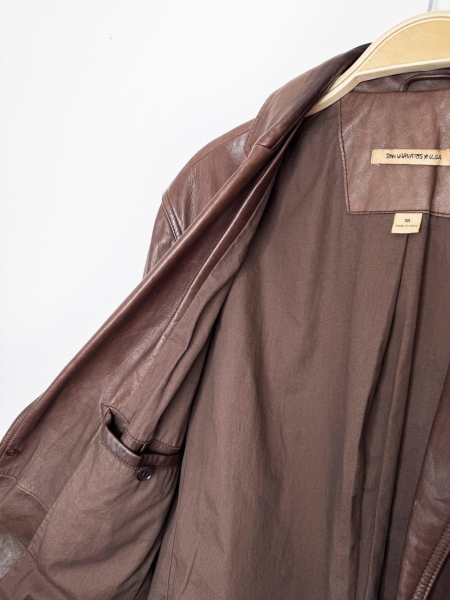 john varvatos butter leather relaxed blazer | lambskin - good market thrift store