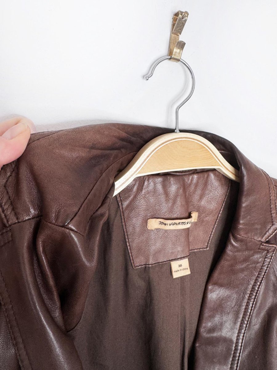 john varvatos butter leather relaxed blazer | lambskin - good market thrift store