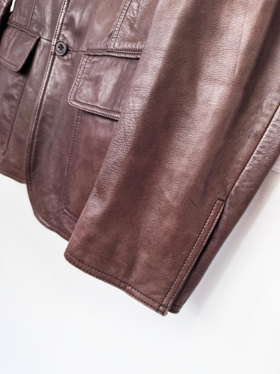 john varvatos butter leather relaxed blazer | lambskin - good market thrift store
