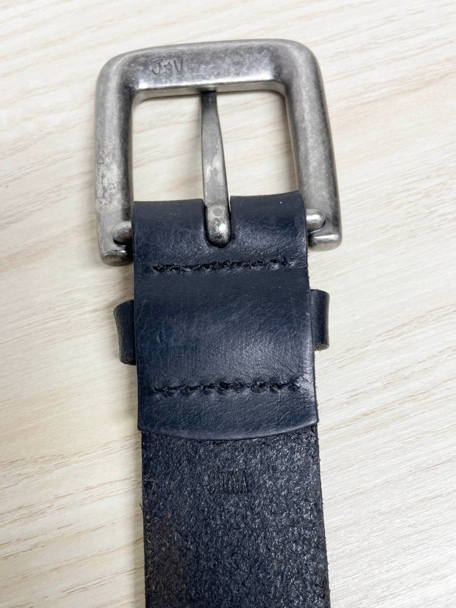 john varvatos leather minimal peace sign belt - good market thrift store