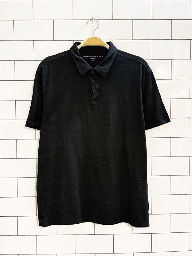 john varvatos textured polo shirt - good market thrift store