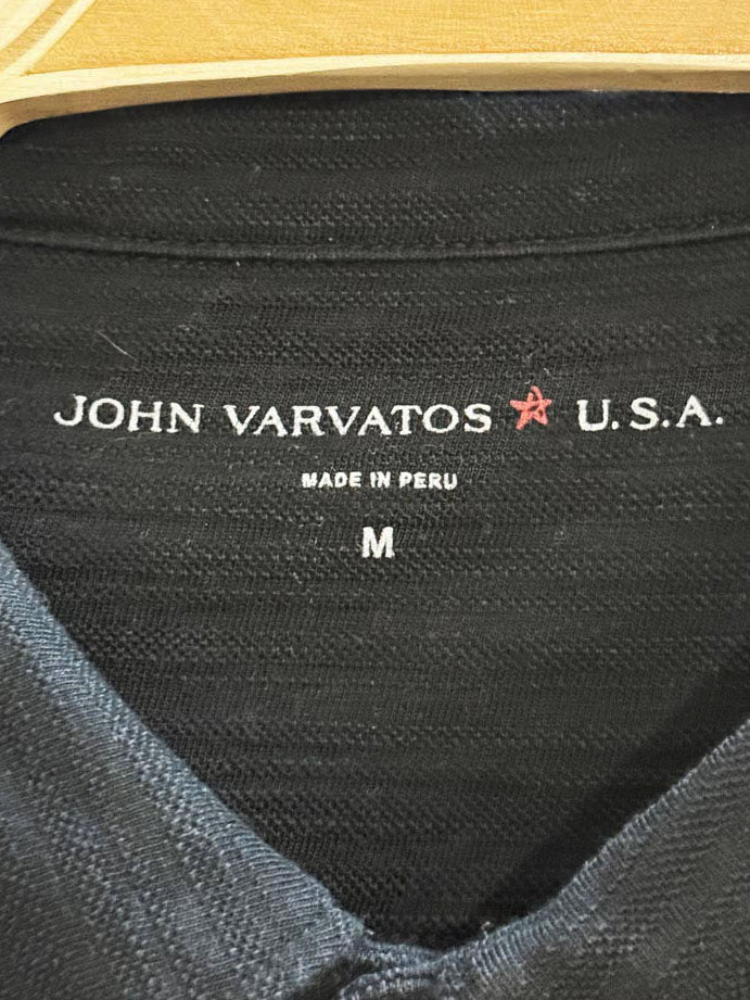 john varvatos textured polo shirt - good market thrift store