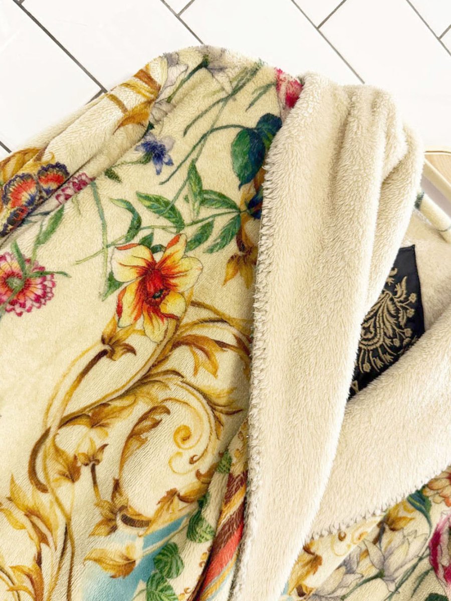 johnny was felix floral plush hooded open cardigan jacket | biya - good market thrift store
