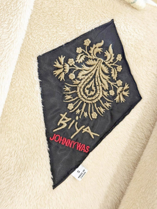 johnny was felix floral plush hooded open cardigan jacket | biya - good market thrift store