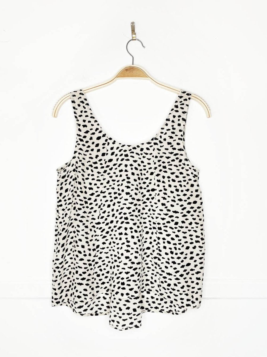 joie 100% silk animal print pleated tank - good market thrift store