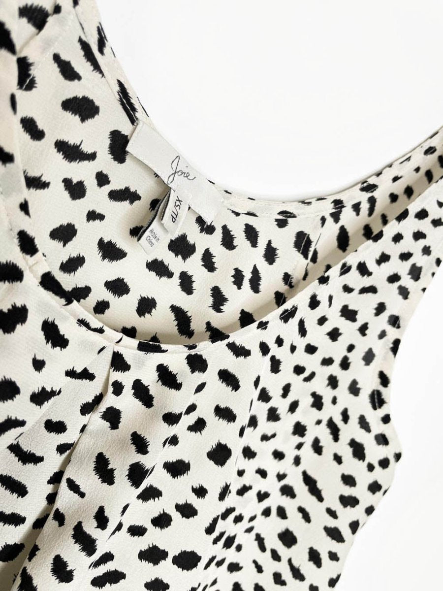 joie 100% silk animal print pleated tank - good market thrift store